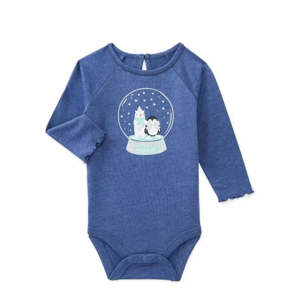 New Garanimals‎ Best Friends Winter Besties Snow Globe Blue Body suit onesie 18M